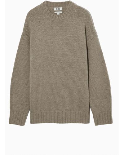 COS Oversized Pure Cashmere Sweater - Natural