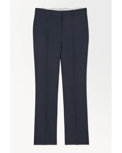 COS The Wool Twill Cigarette Trousers - Blue