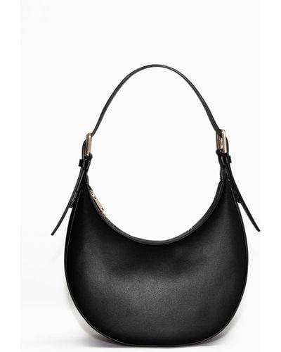COS Mini Crescent Bag - Leather - Black