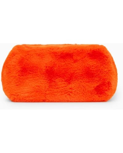 COS Oversized Faux Fur Clutch - Red