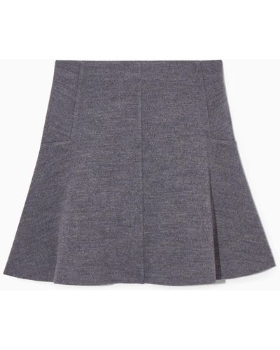 COS Boiled-wool Mini Skirt - Gray
