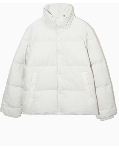COS Short Puffer Jacket - White