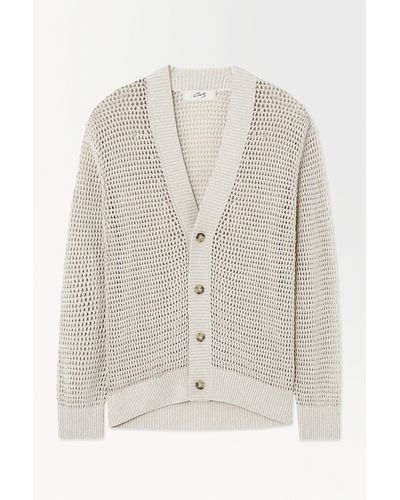 COS The Fishnet Cardigan - White