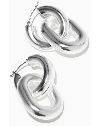 COS Convertible Hoop Earrings - Metallic