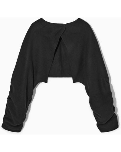 COS Open-back Wool Bolero Jacket - Black