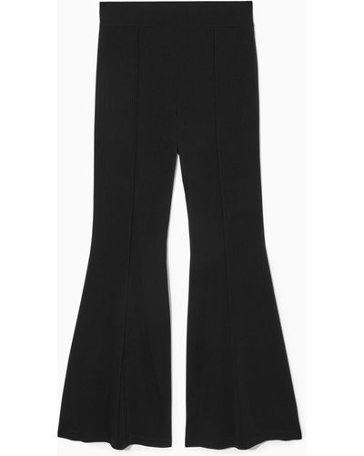 COS Pintucked Flared Pants - Black