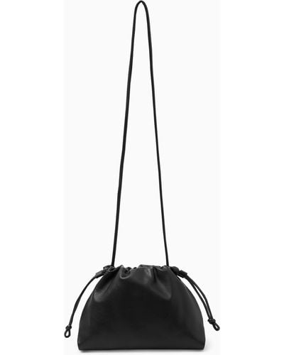 COS Mini Cavatelli Clutch - Leather - Black
