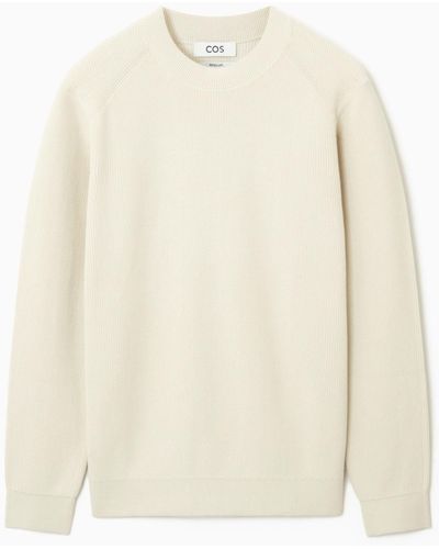 COS Ribbed-knit Jumper - White