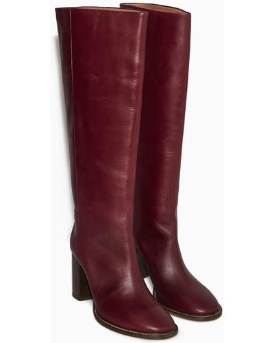 COS Knee-high Leather Boots - Red