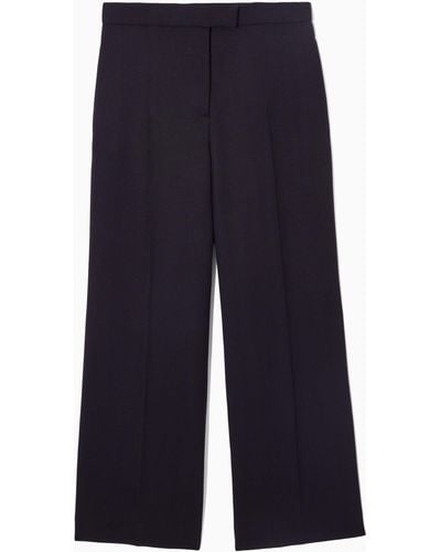 COS Low-rise Flared Tailored Wool Trousers - Blue