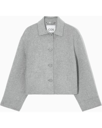 COS Boxy Double-faced Wool Jacket - Grey