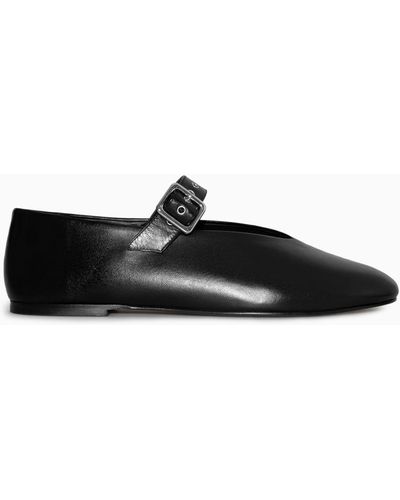 COS Leather Mary-jane Flats - Black