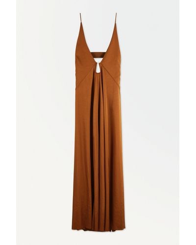 COS The Cutout Slip Dress - Brown