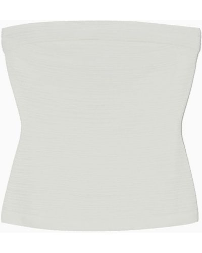 COS Textured Bandeau Top - White