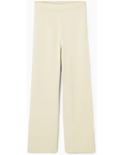 COS Straight-leg Knitted Trousers - Natural