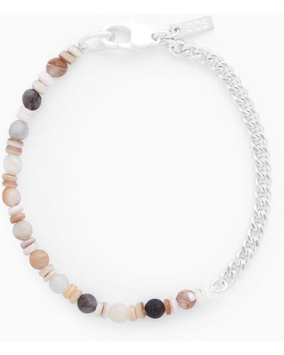 COS Semi-precious Stone Chain Bracelet - White
