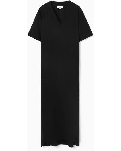 COS V-neck Midi Dress - Black