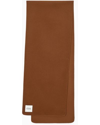 COS Oversized Double-faced Wool Scarf - Brown