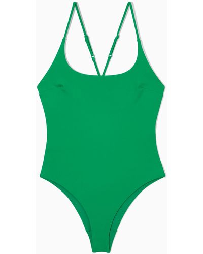 COS Scoop-back Swimsuit - Green