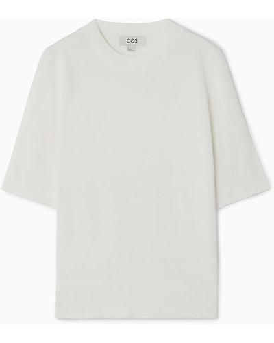 COS Short-sleeve Knitted T-shirt - White