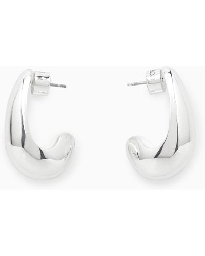 COS Curved Teardrop Earrings - Metallic