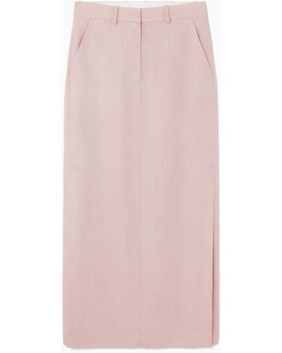 COS Tailored Linen-blend Maxi Skirt - Pink