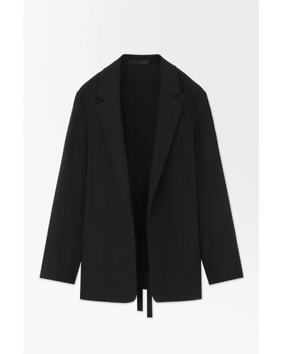 COS The Relaxed Silk-blend Blazer - Black