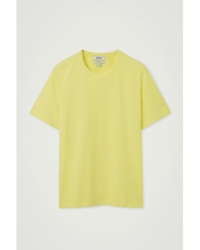 COS Brushed Lightweight T-shirt - Yellow