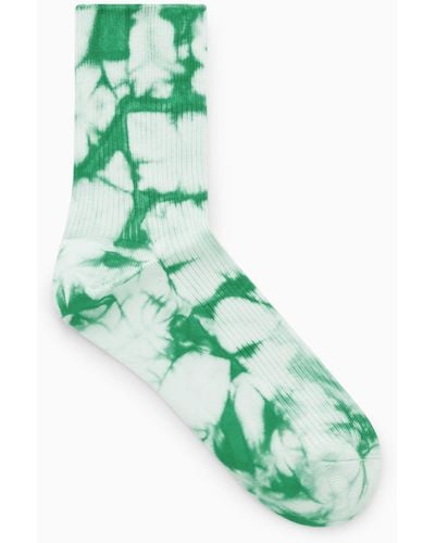 COS Ribbed Tie-dye Socks - Green