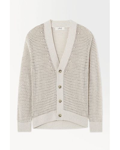 COS The Fishnet Cardigan - White