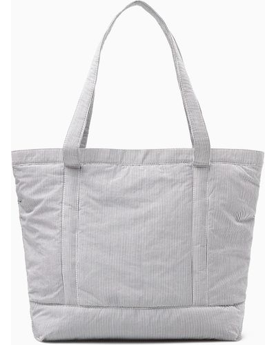 COS Striped Padded Tote - Grey