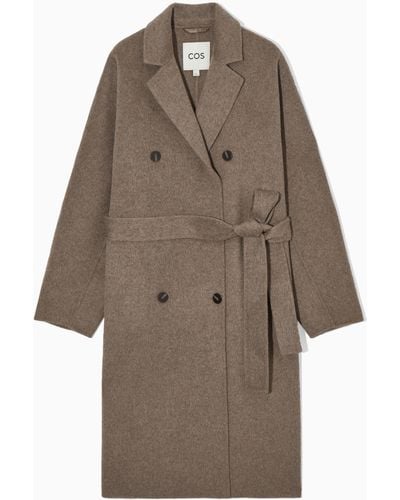 COS Oversized Double-breasted Wool Coat - Brown