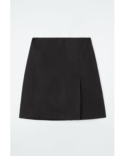 COS Front-pleat Mini Skirt - Black