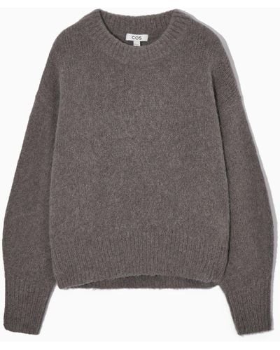 COS Alpaca-blend Crew-neck Sweater - Gray