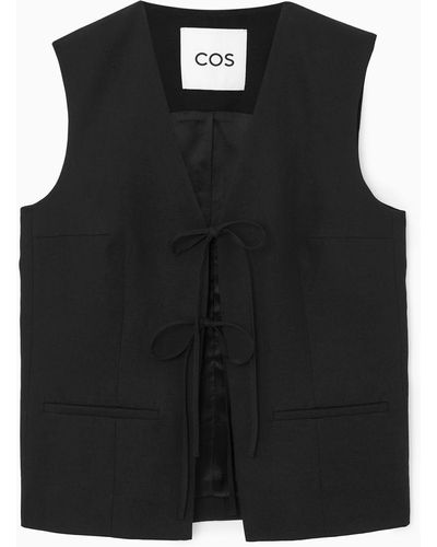 COS Tie-front Vest - Black