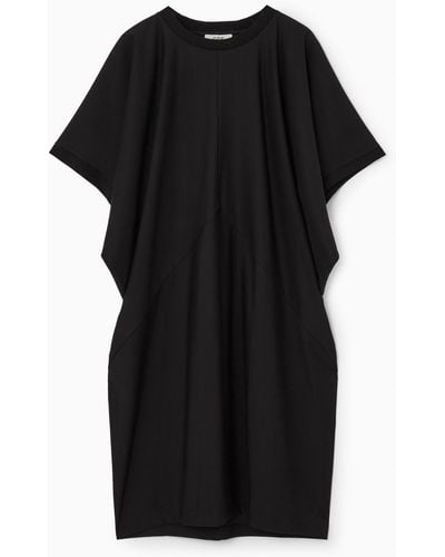 COS Batwing-sleeve T-shirt Dress - Black