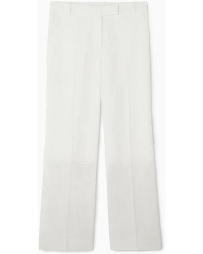 COS Satin-panelled Wide-leg Pants - White