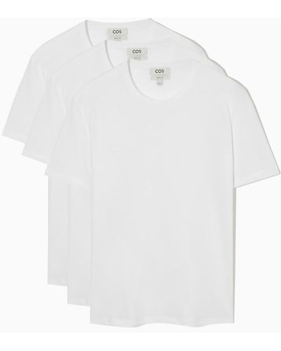 COS 3er-pack Klassische T-shirts - Weiß