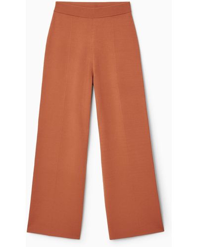 COS Double-faced Knitted Trousers - Orange