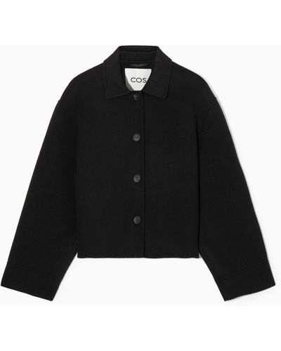 COS Boxy Double-faced Wool Jacket - Black