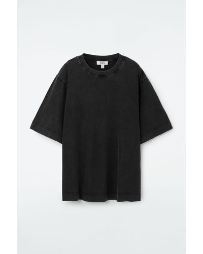 COS Oversized Garment-dyed T-shirt - Black
