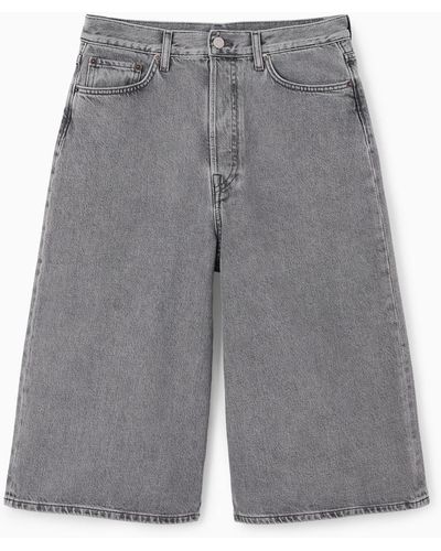 COS Knee-length Denim Shorts - Gray