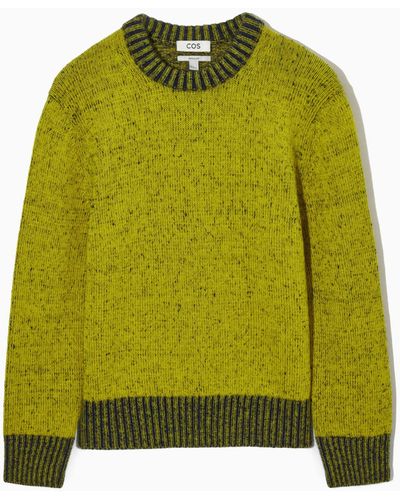 COS Mohair And Wool-blend Crew Neck Sweater - Green