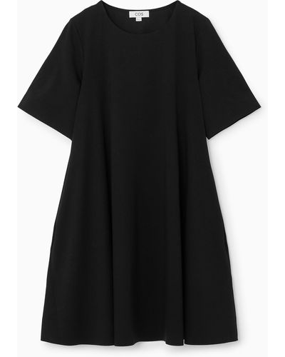 COS Flared Mini T-shirt Dress - Black