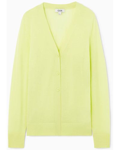 COS V-neck Wool Cardigan - Yellow