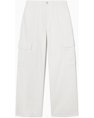 COS Denim Cargo Trousers - White