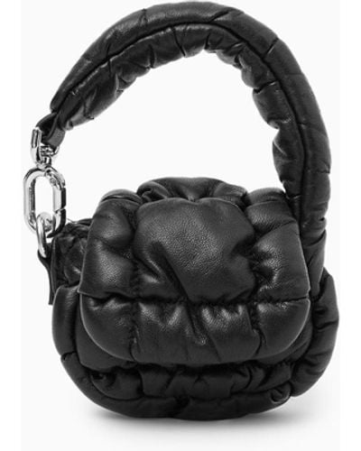 COS Quilted Nano Bag - Leather - Black
