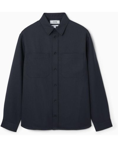 COS Relaxed Utility Shirt - Blue