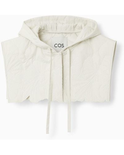 COS Embroidered Quilted Hood - White
