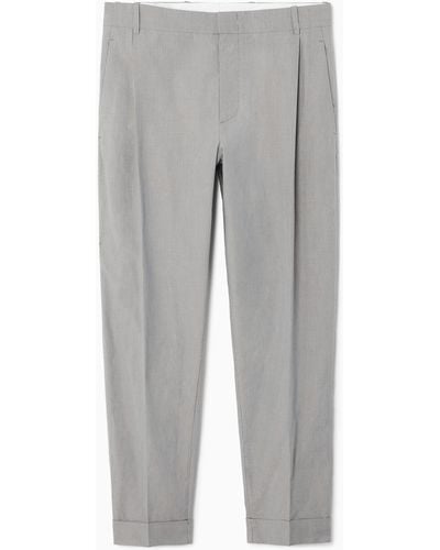 COS Micro-houndstooth Pants - Cropped - Gray